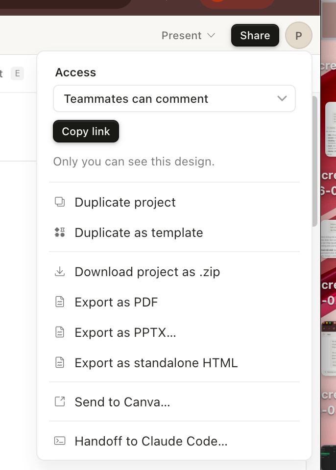 Tải file ZIP từ Claude Design