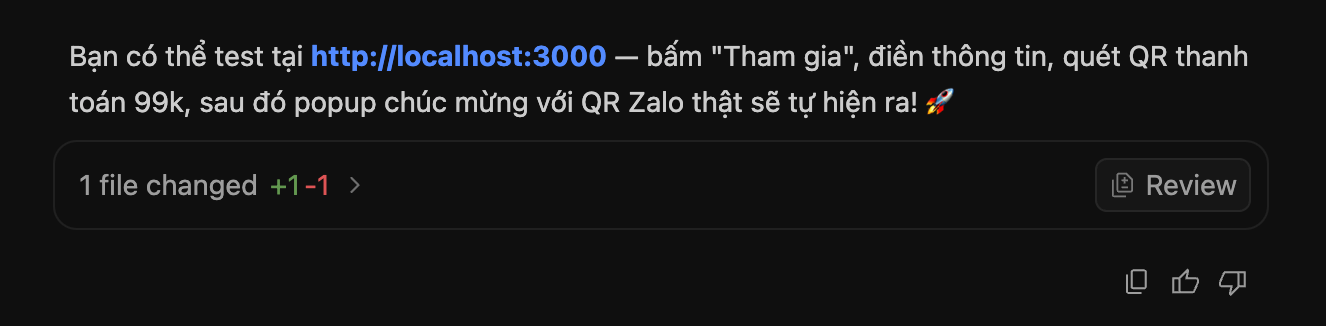 Kết quả localhost