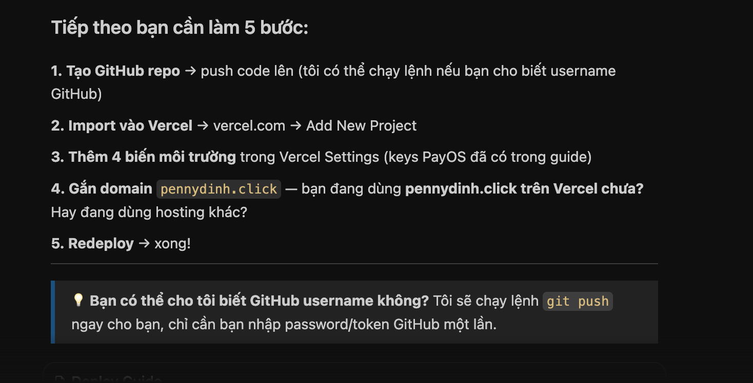 Antigravity làm việc deploy