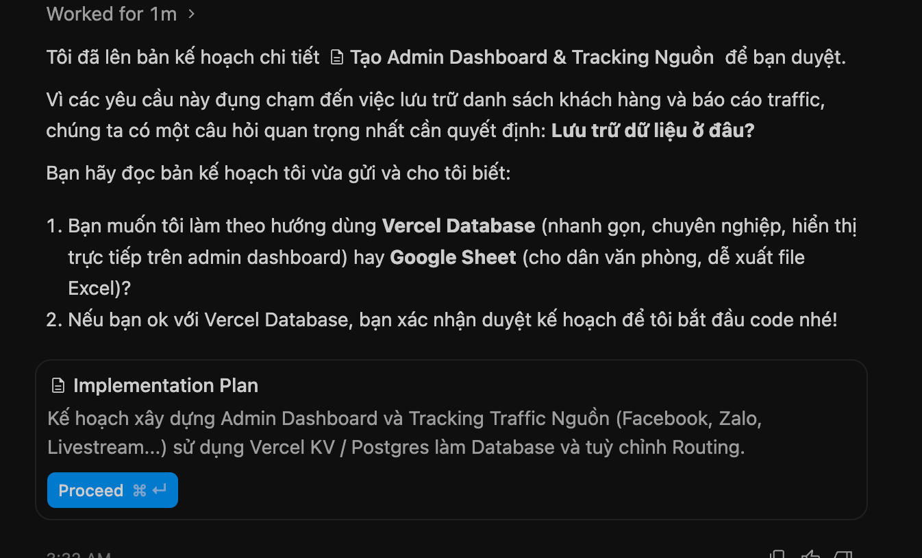 AI lên plan tracking