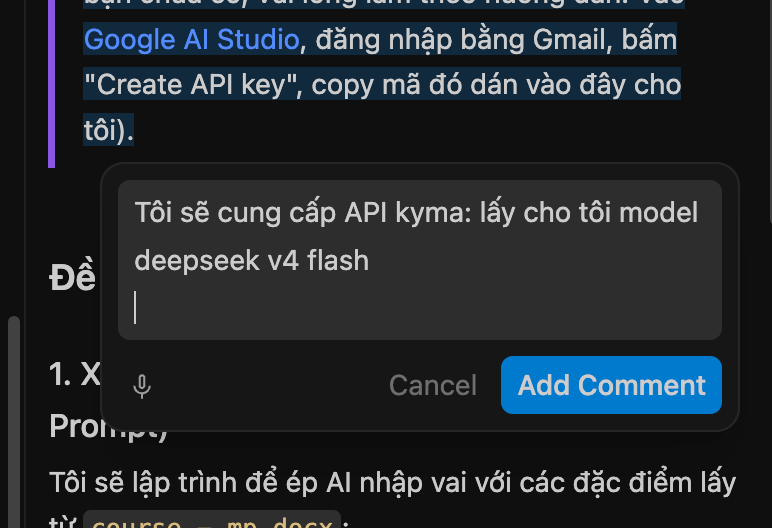 Dùng KYMA API cho chatbot