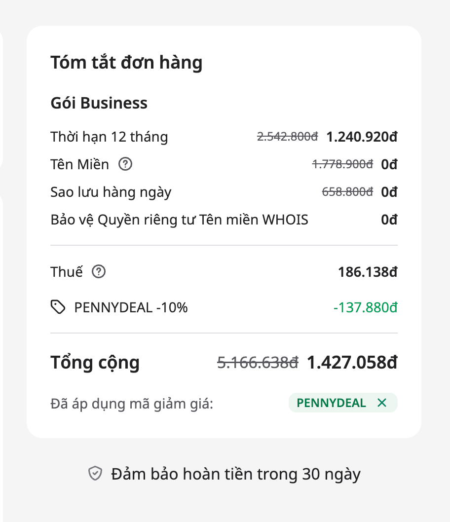 Dùng mã PENNYDEAL để giảm thêm 10% nhé