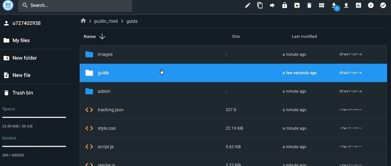 Đây là phần file tài liệu trong hostinger - hiểu đơn giản thì nó là nơi lưu phần code của AI, bạn chốt xong, hãy bảo AI tạo thành file để đẩy lên hostinger