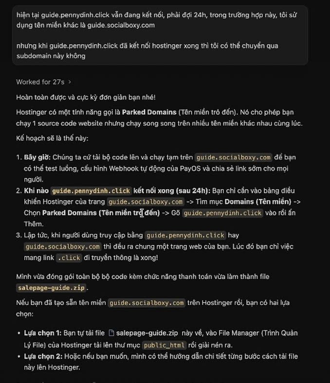 Đây là phương án AI trả về cho mình - 2 đường link đều đẩy vào 1 web